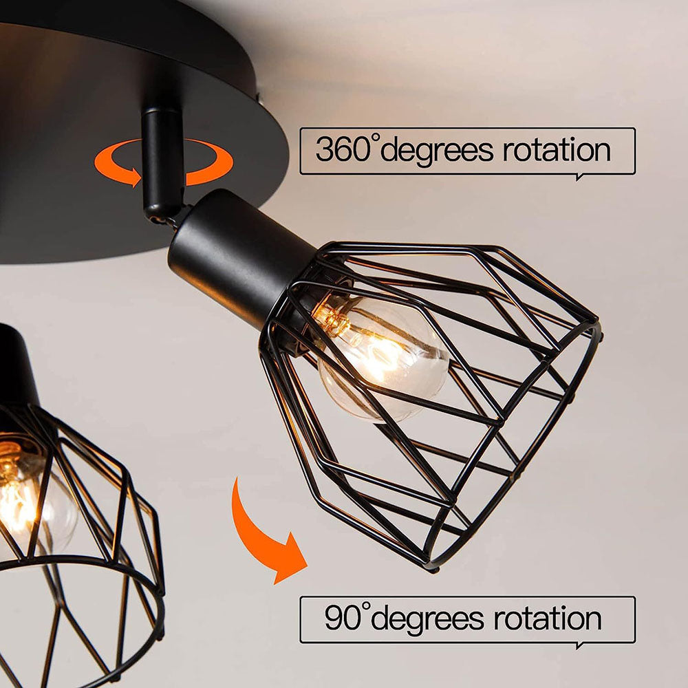 Industrial Adjustable Black Spotlight Ceiling