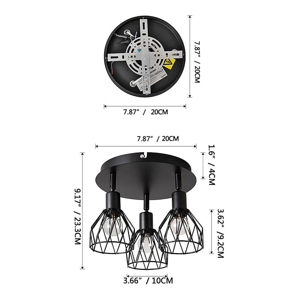 Industrial Adjustable Black Spotlight Ceiling