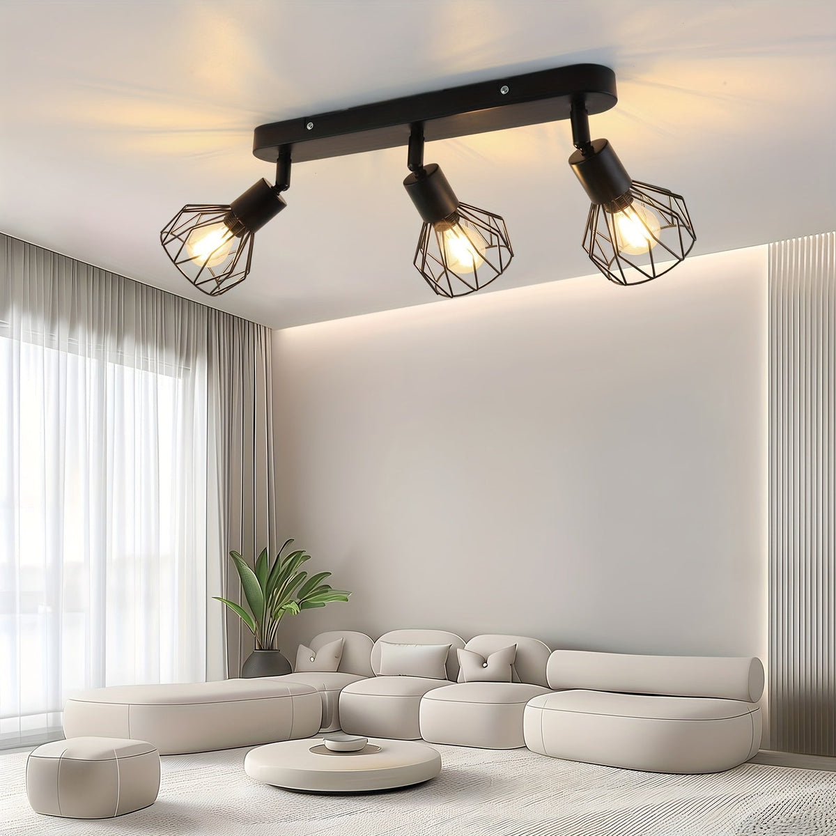 Vintage 3-Light Ceiling Spotlight