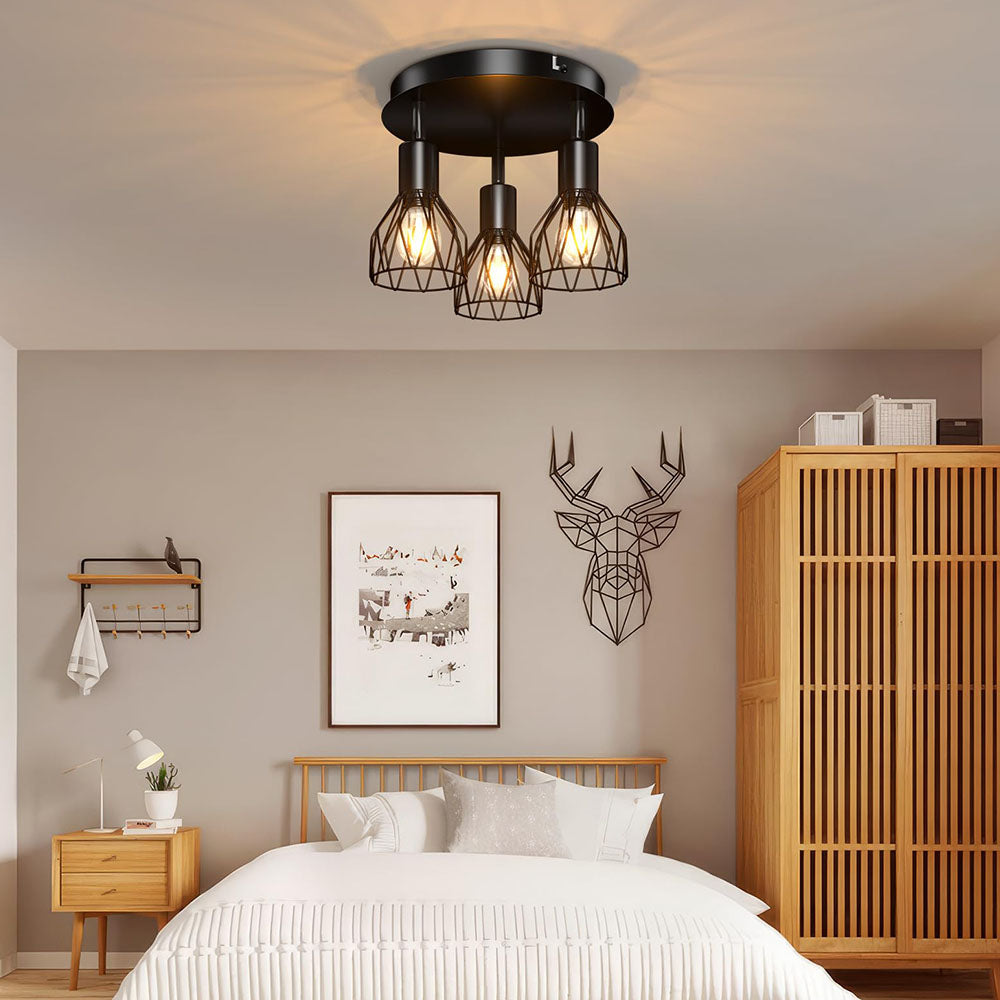 Industrial Adjustable Black Spotlight Ceiling