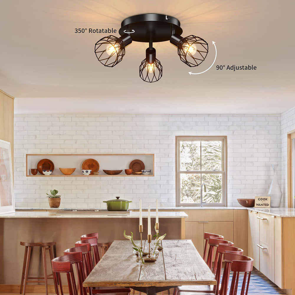 Industrial Adjustable Black Spotlight Ceiling
