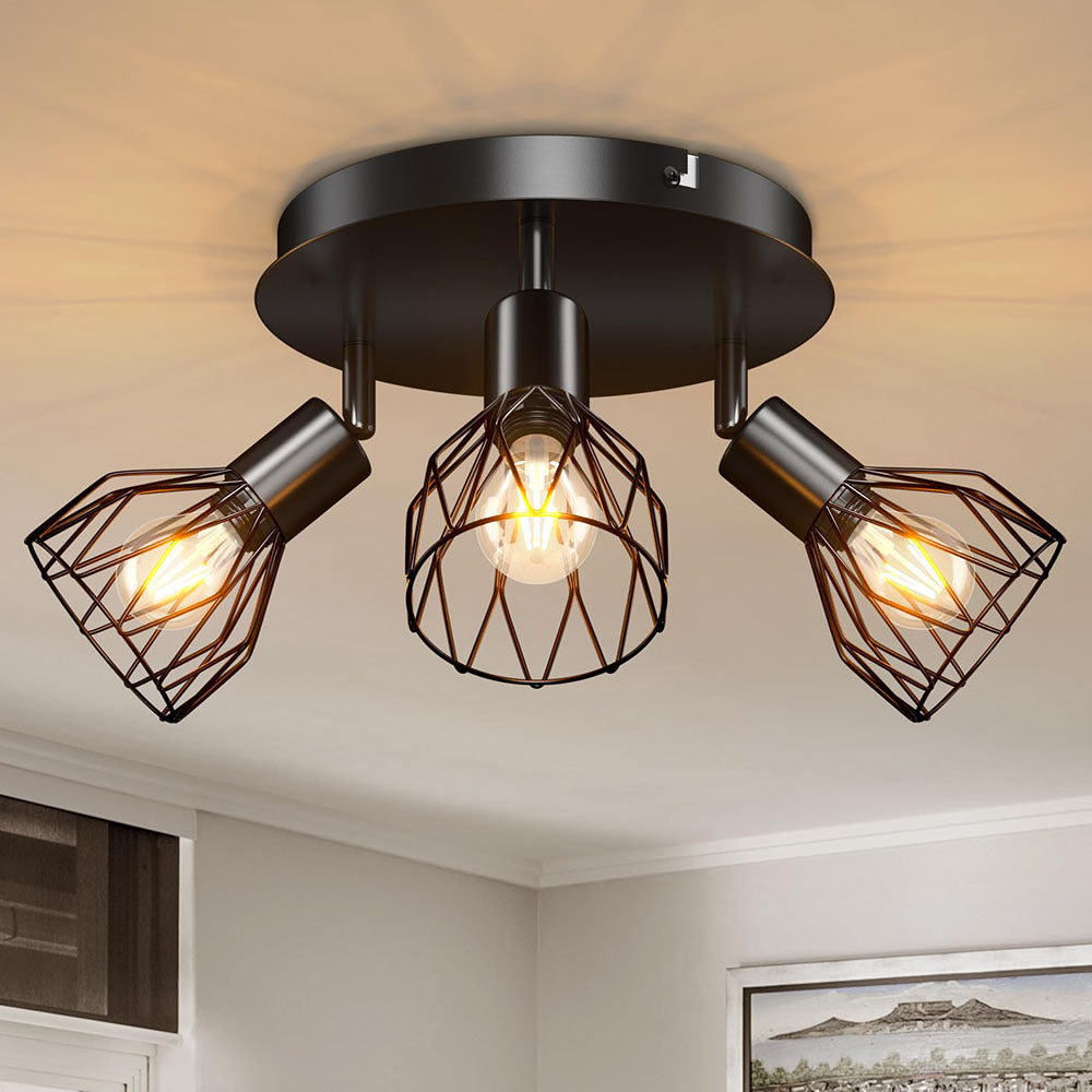 Industrial Adjustable Black Spotlight Ceiling