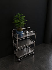 Ovi Rolling Steel Cart — three-tier rolling steel cart