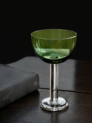 Fira Glass Champagne Coupe — green-tinted glass champagne coupe