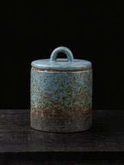 Chaya Stoneware Tea Caddy — glazed stoneware tea caddy with a sealed lid
