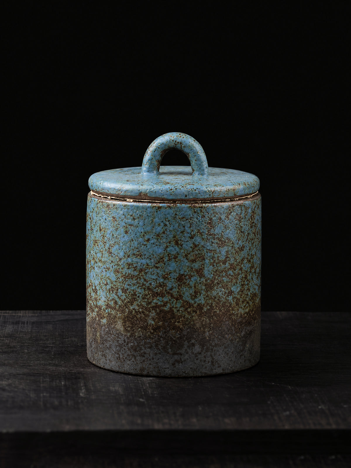 Chaya Stoneware Tea Caddy — glazed stoneware tea caddy with a sealed lid