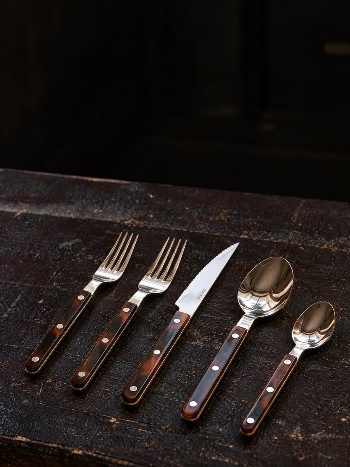 Rivo Riveted Flatware Set — stainless steel flatware set with riveted handles