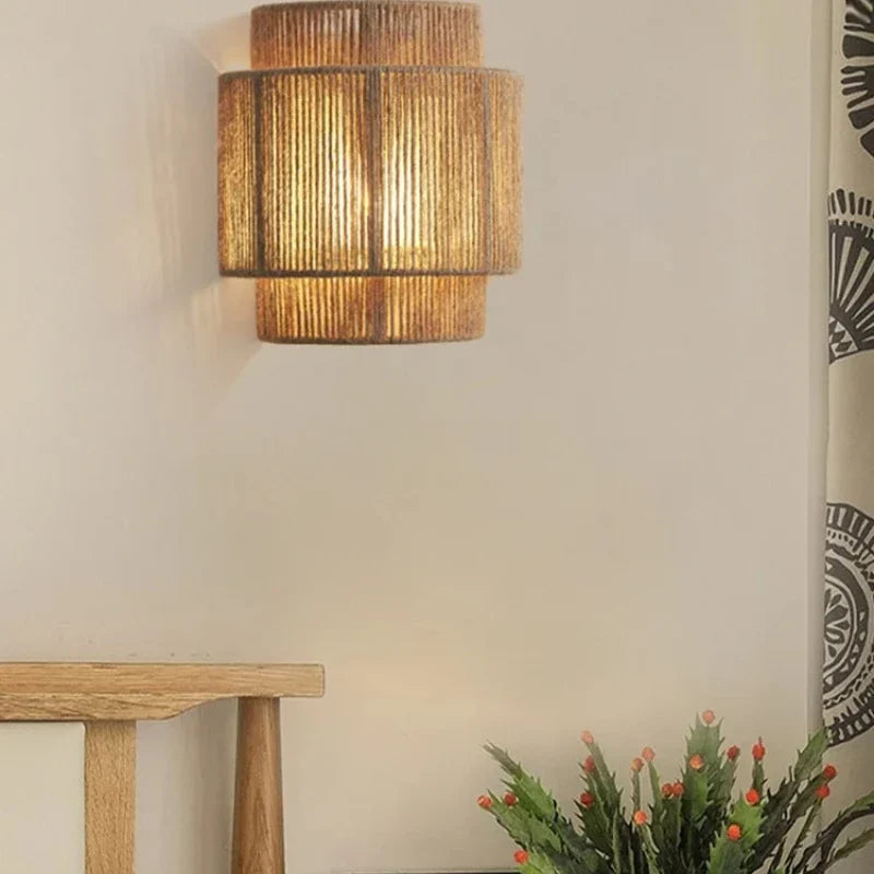 RattanGlow Wall Lamp