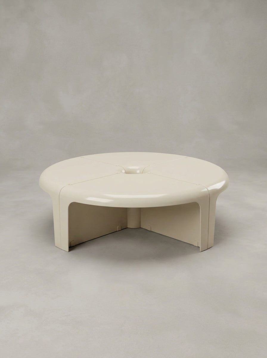 Arco Split Coffee Table — round coffee table that separates into sections, alternate view