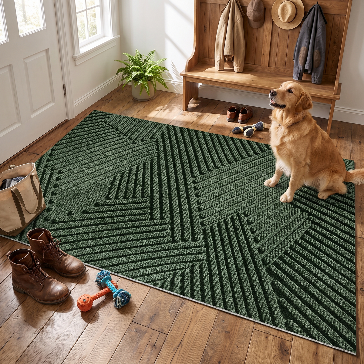 Durable Non-Slip Door Mat in use