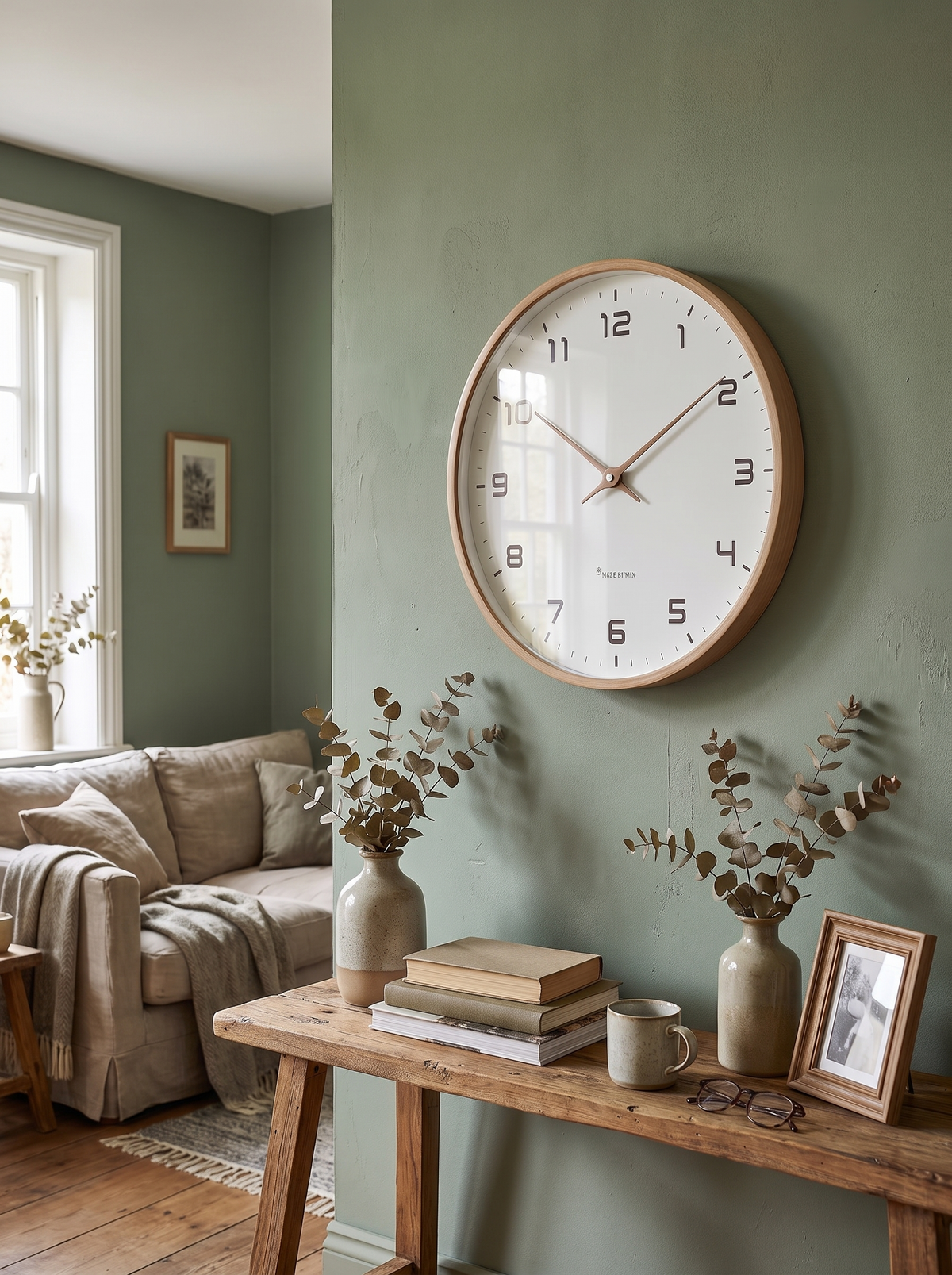 Nordic Wall Clock in a quiet bedroom