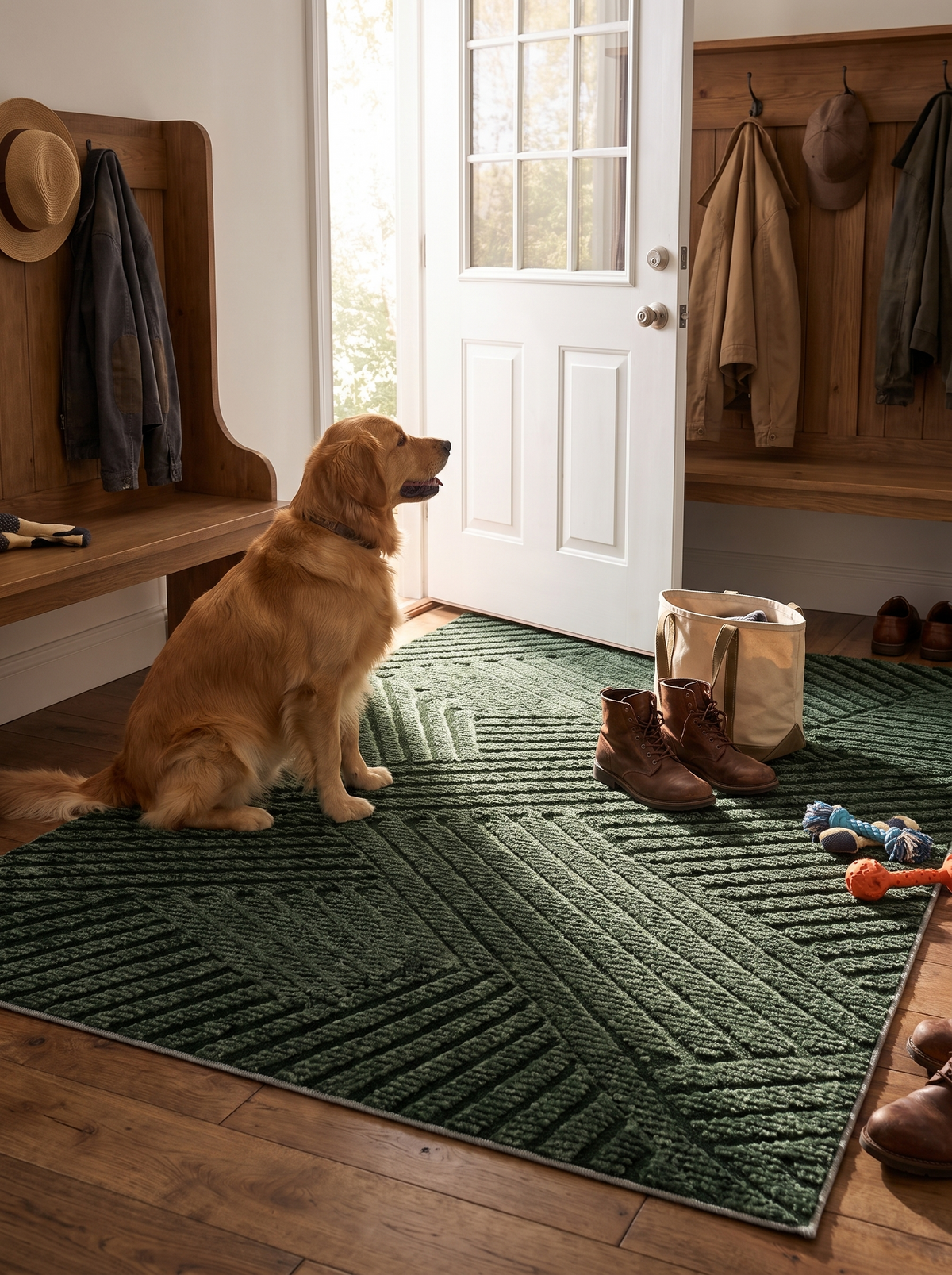 Durable Non-Slip Door Mat in an entryway