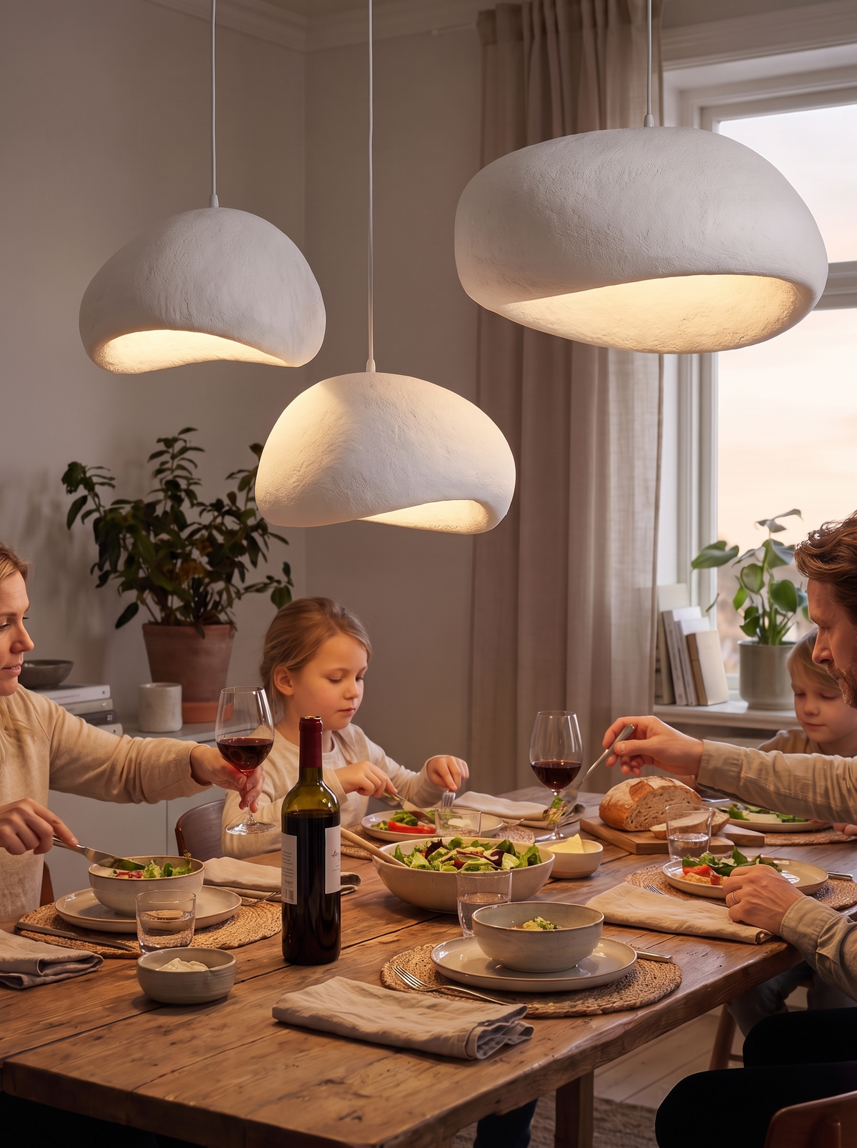 Zenith Glow Chandelier over a dining table