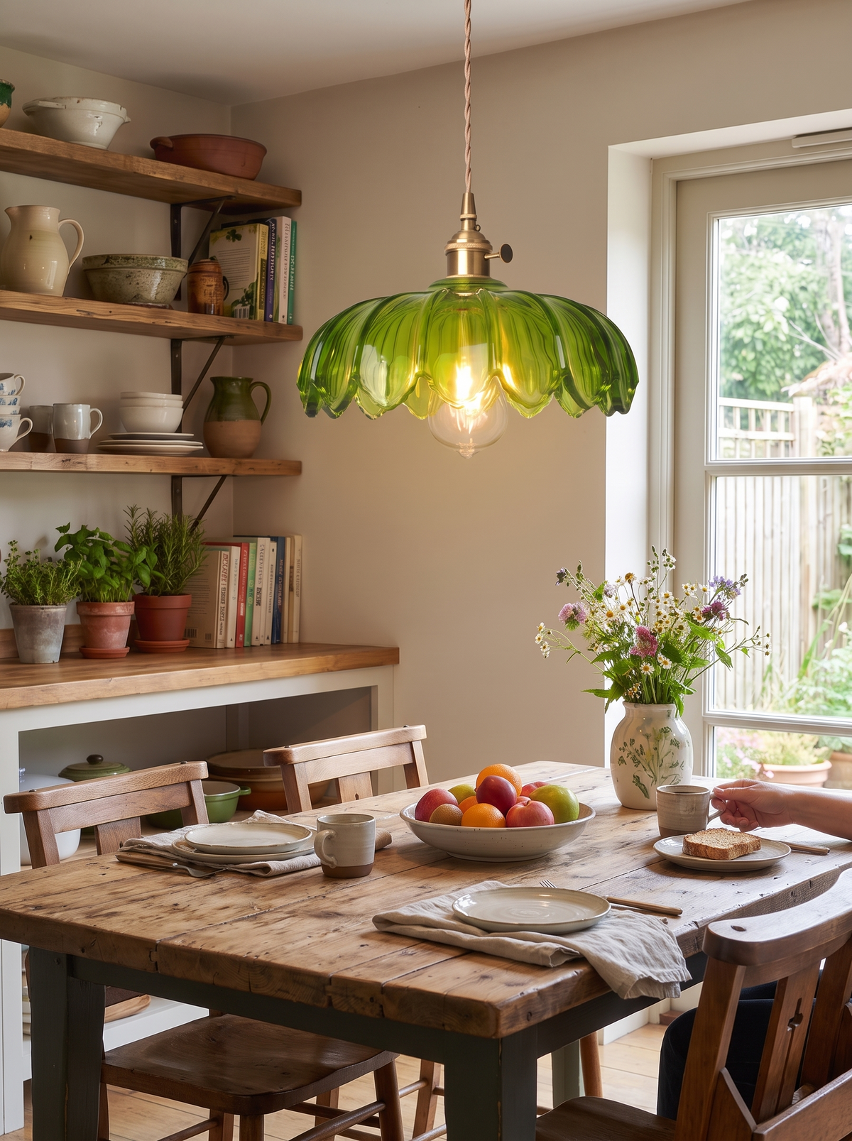 Vintage Flower Pendant Lamp brass fitting