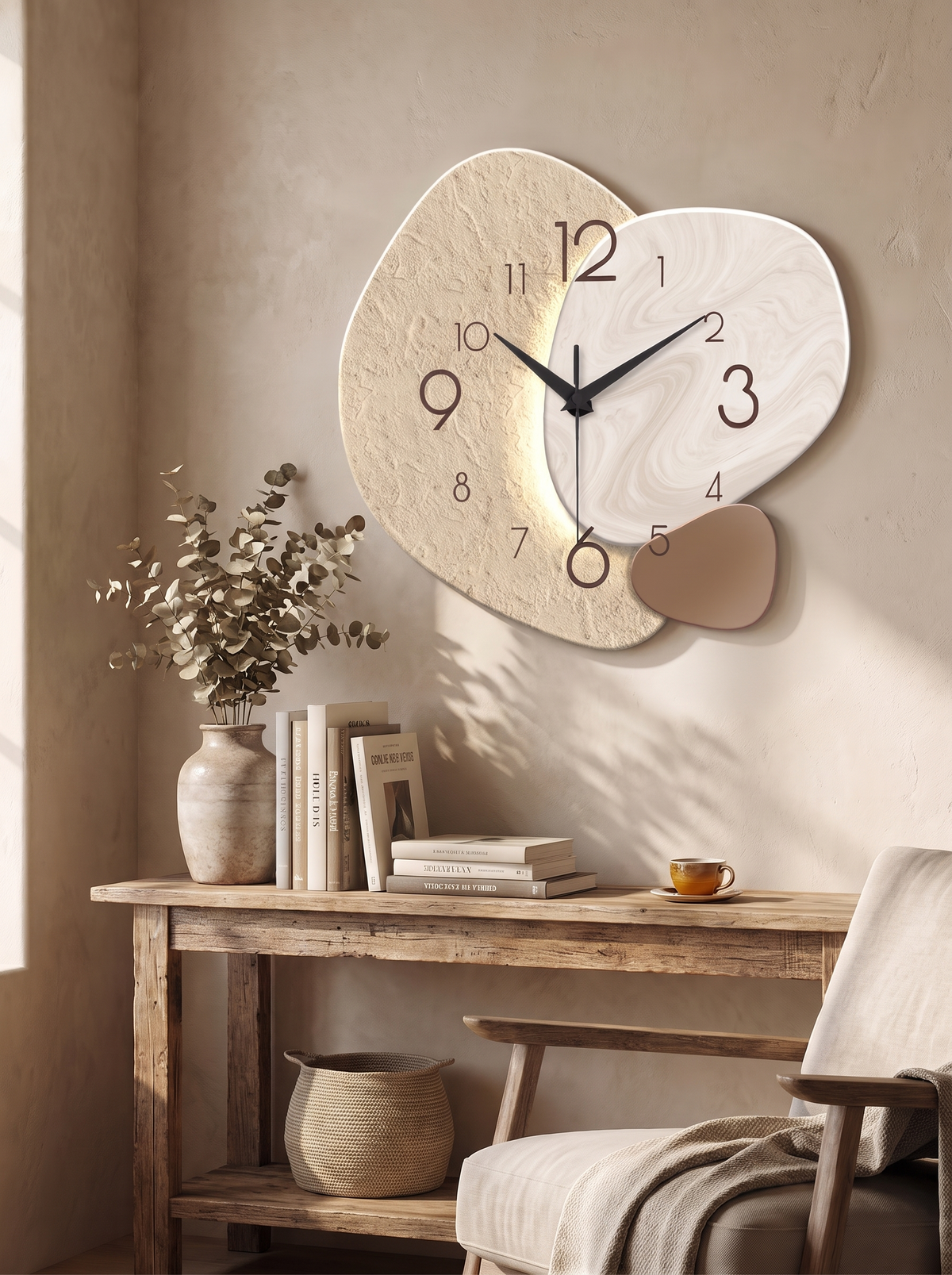 TempoStone Wall Clock on a plaster wall