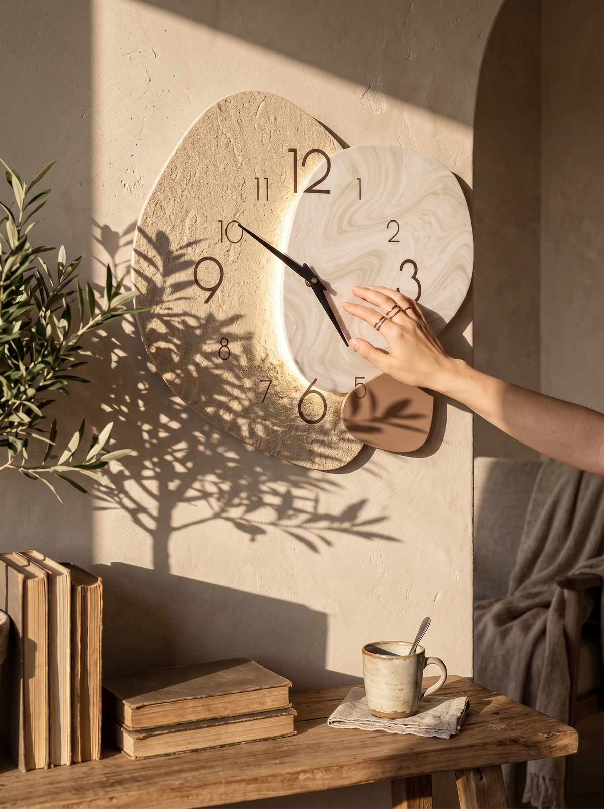 TempoStone Wall Clock in a quiet study