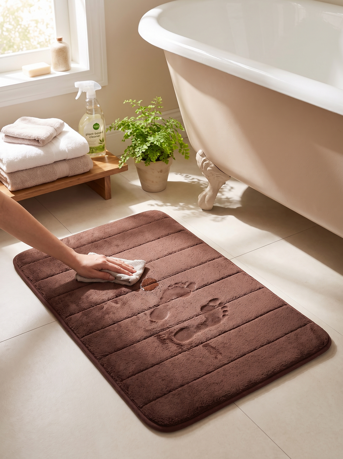 UltraSoft Absorbent Bath Mat freshly washed