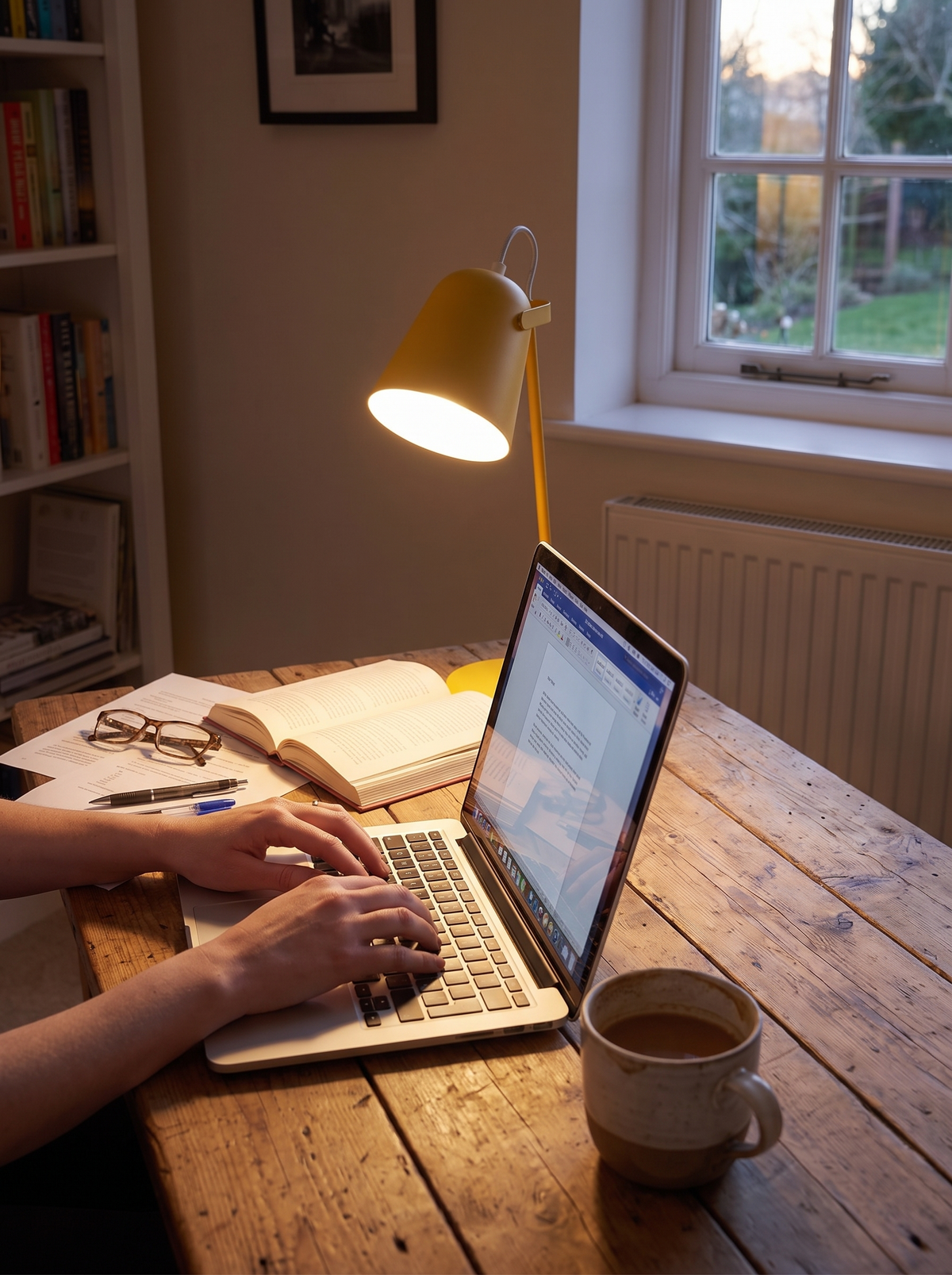Nordic Metal LED Desk Lamp over a book