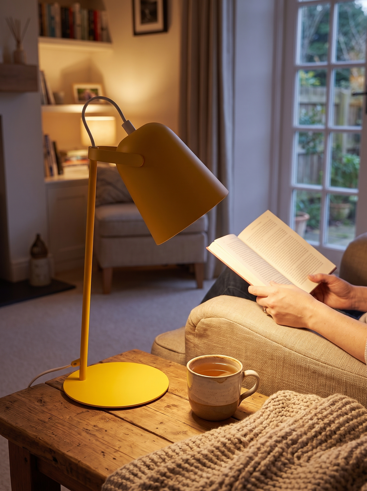 Nordic Metal LED Desk Lamp on a small desk