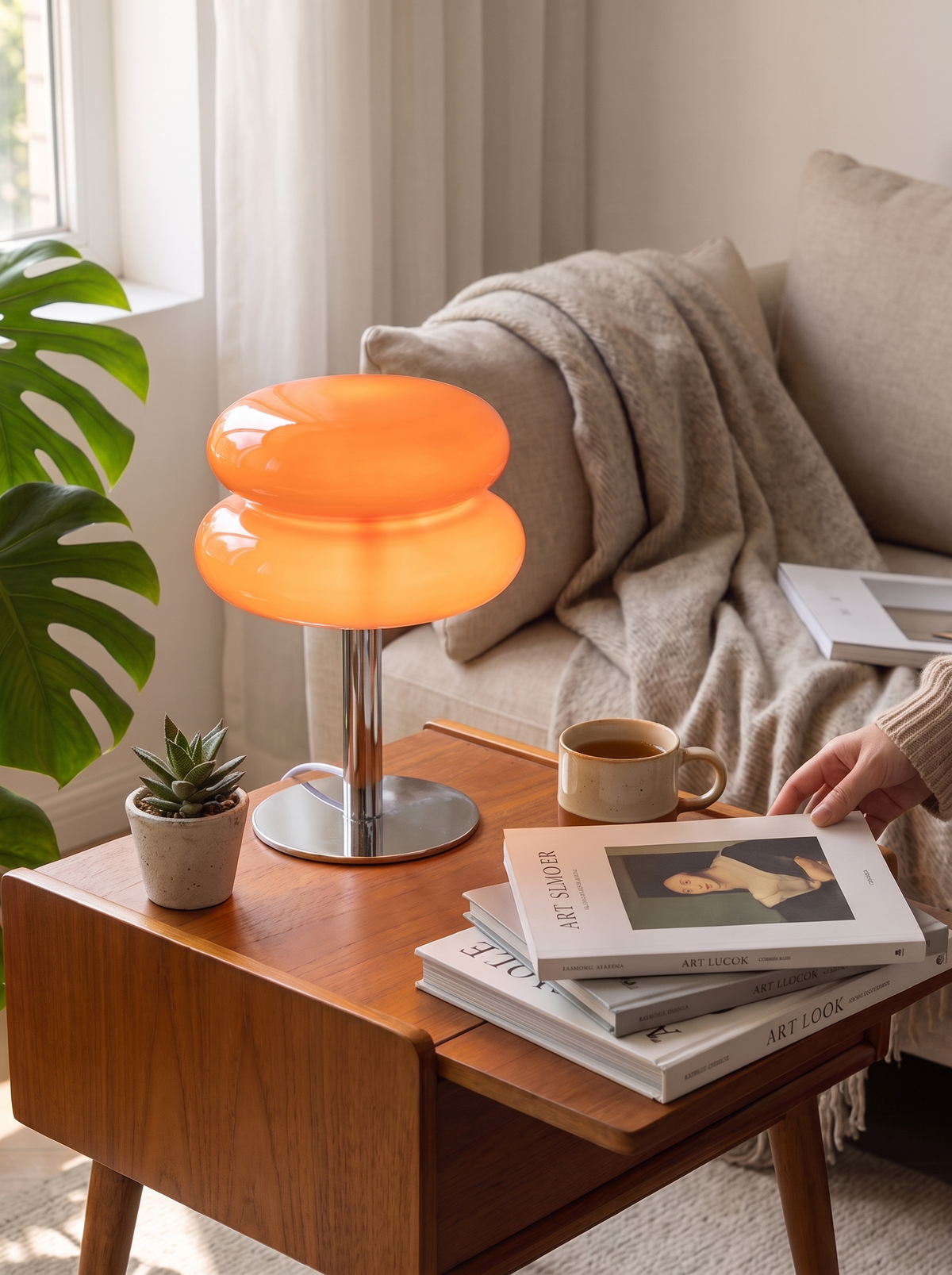 Italian Designer Glass Table Lamp ambient glow