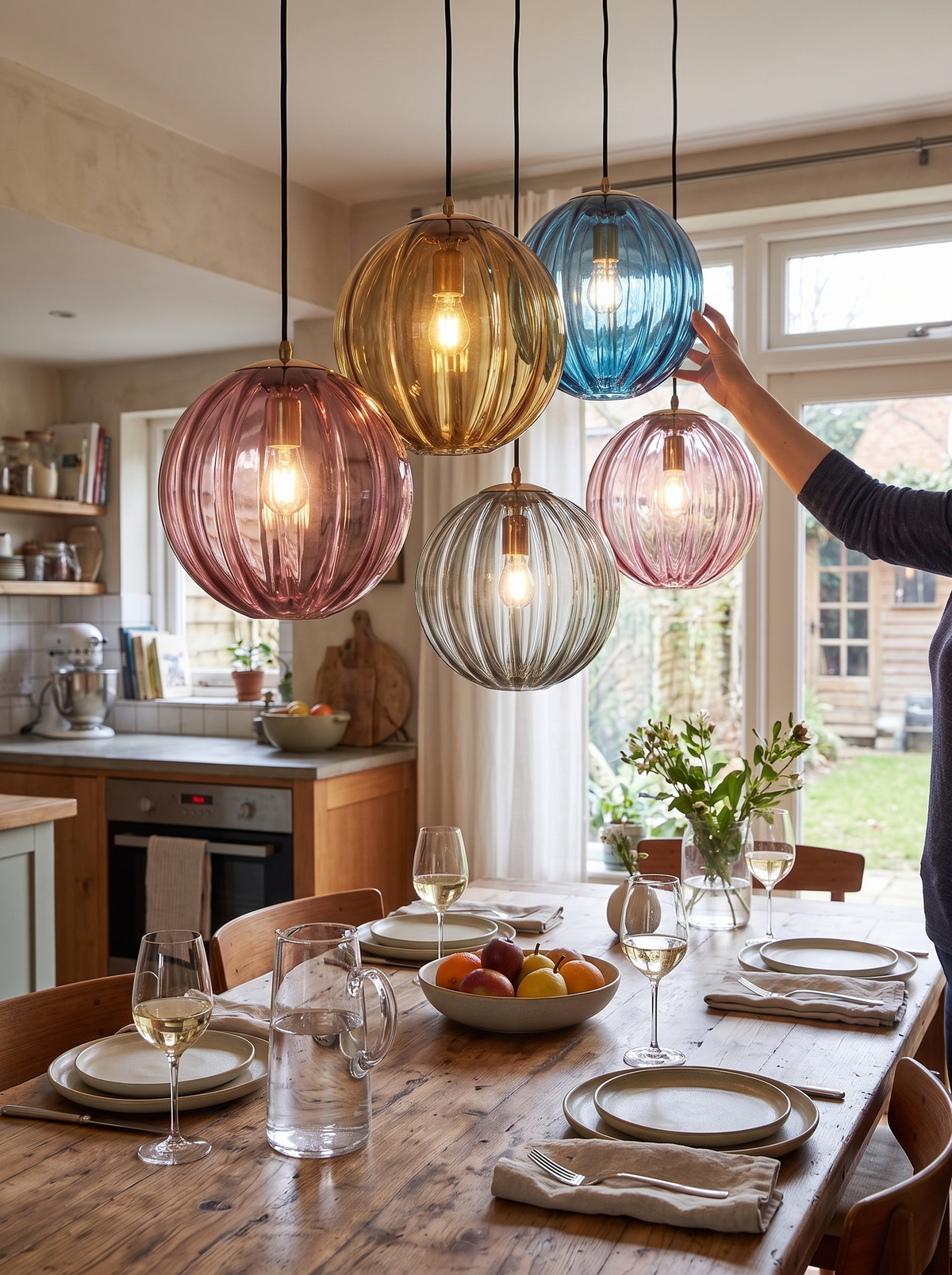 Modern Glass Ball Pendant Light clean sphere
