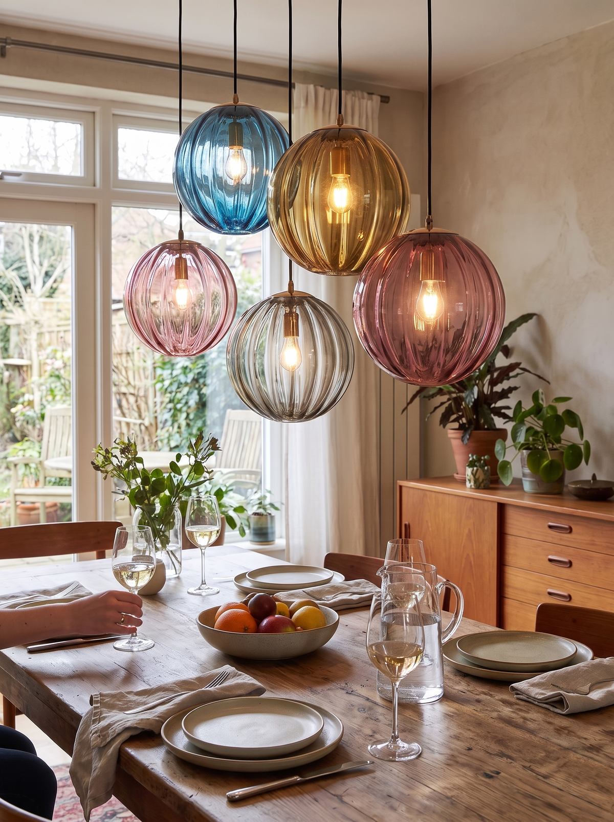 Modern Glass Ball Pendant Light even glow