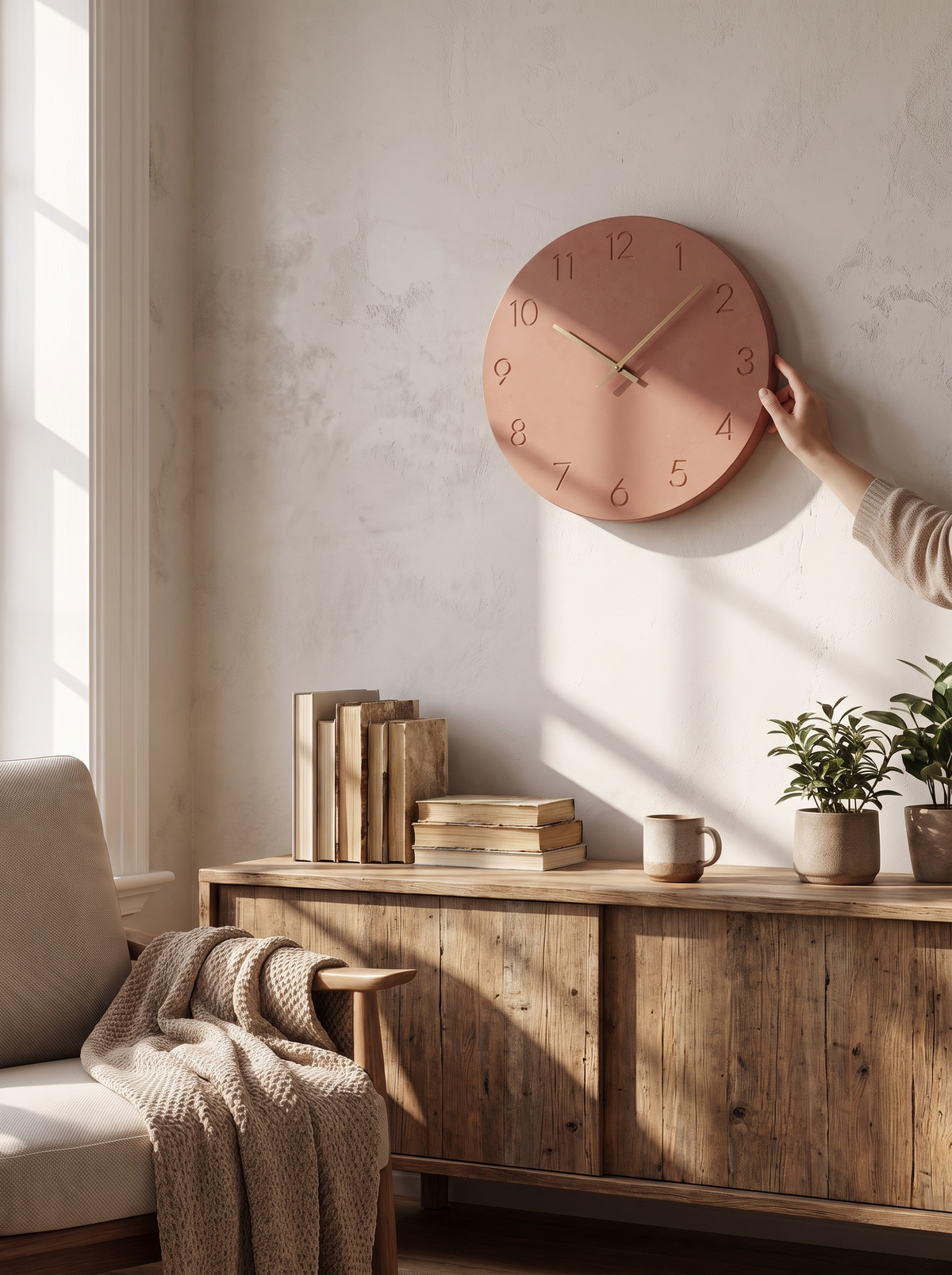 Nork Minimalist Wall Clock in a quiet bedroom