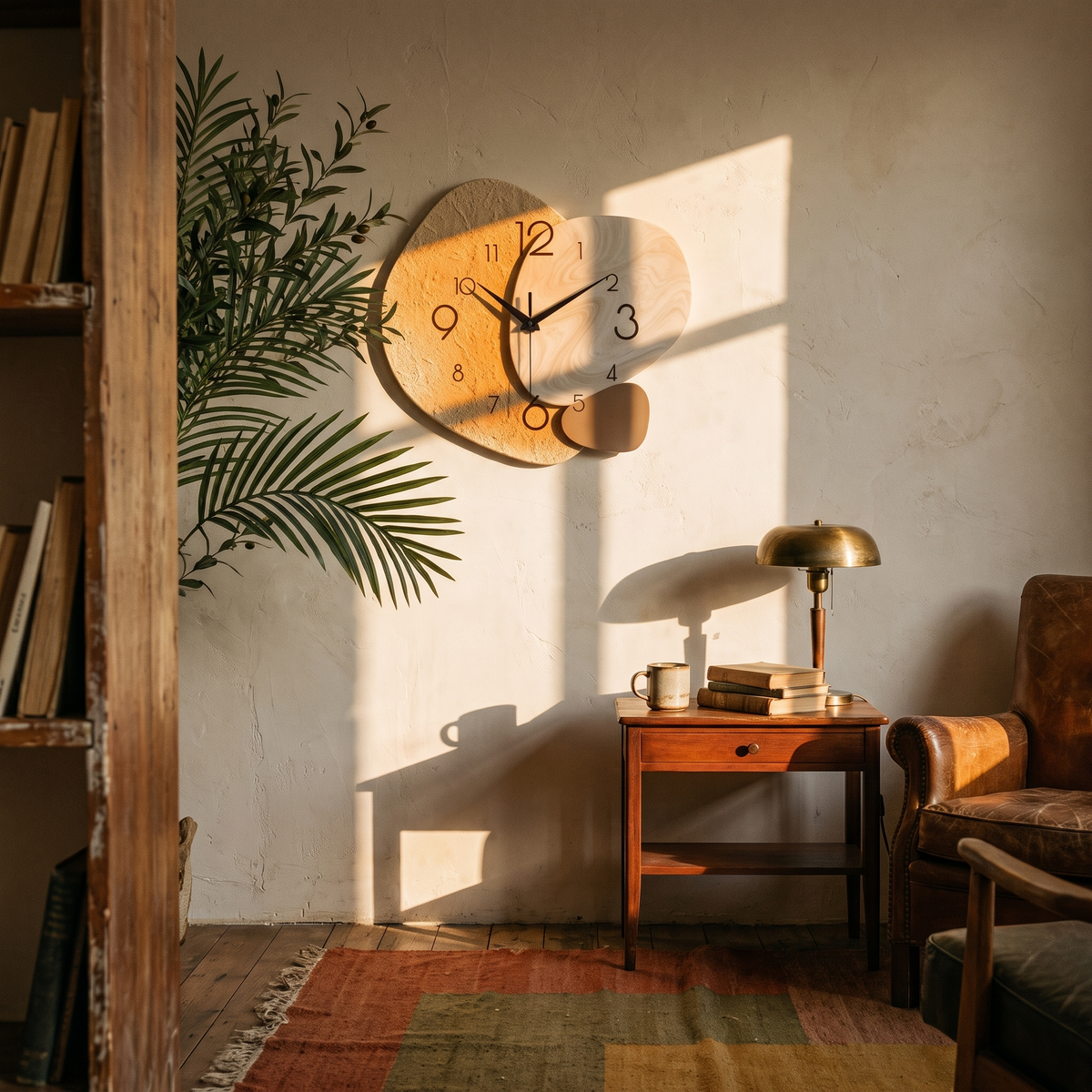 TempoStone Wall Clock in a lived-in interior
