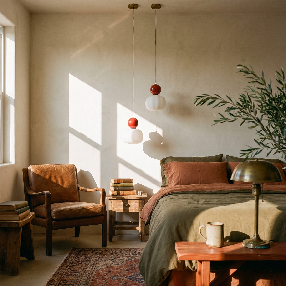 Nordic Pumpkin Pendant Light in a lived-in interior