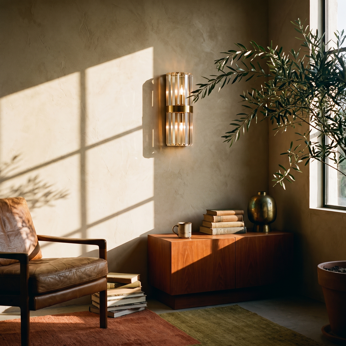 Crystal Wall Light in a lived-in interior