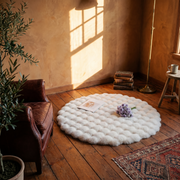 Cloud Comfort Round Bubble Rug in a lived-in interior