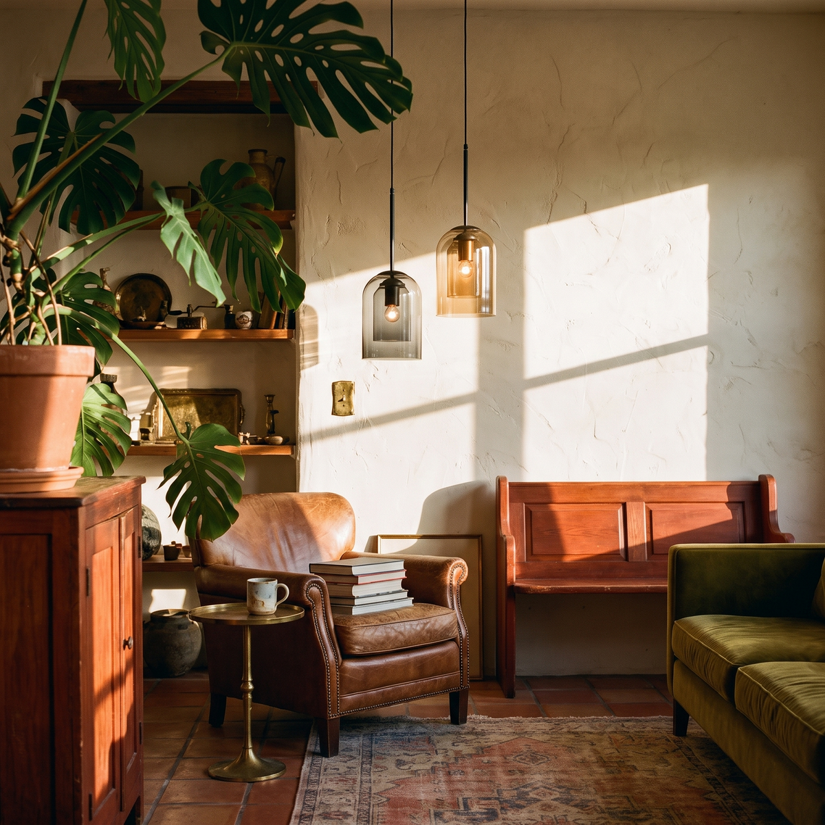 Glass Pendant Light in a lived-in interior