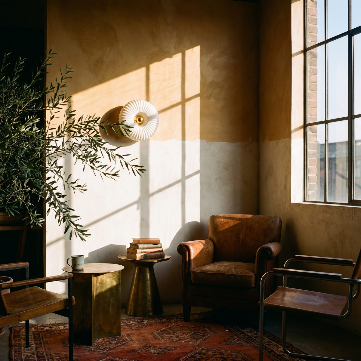 Nordic Vintage Glass Wall Sconce in a lived-in interior