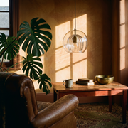 Modern Glass Pendant Light in a lived-in interior