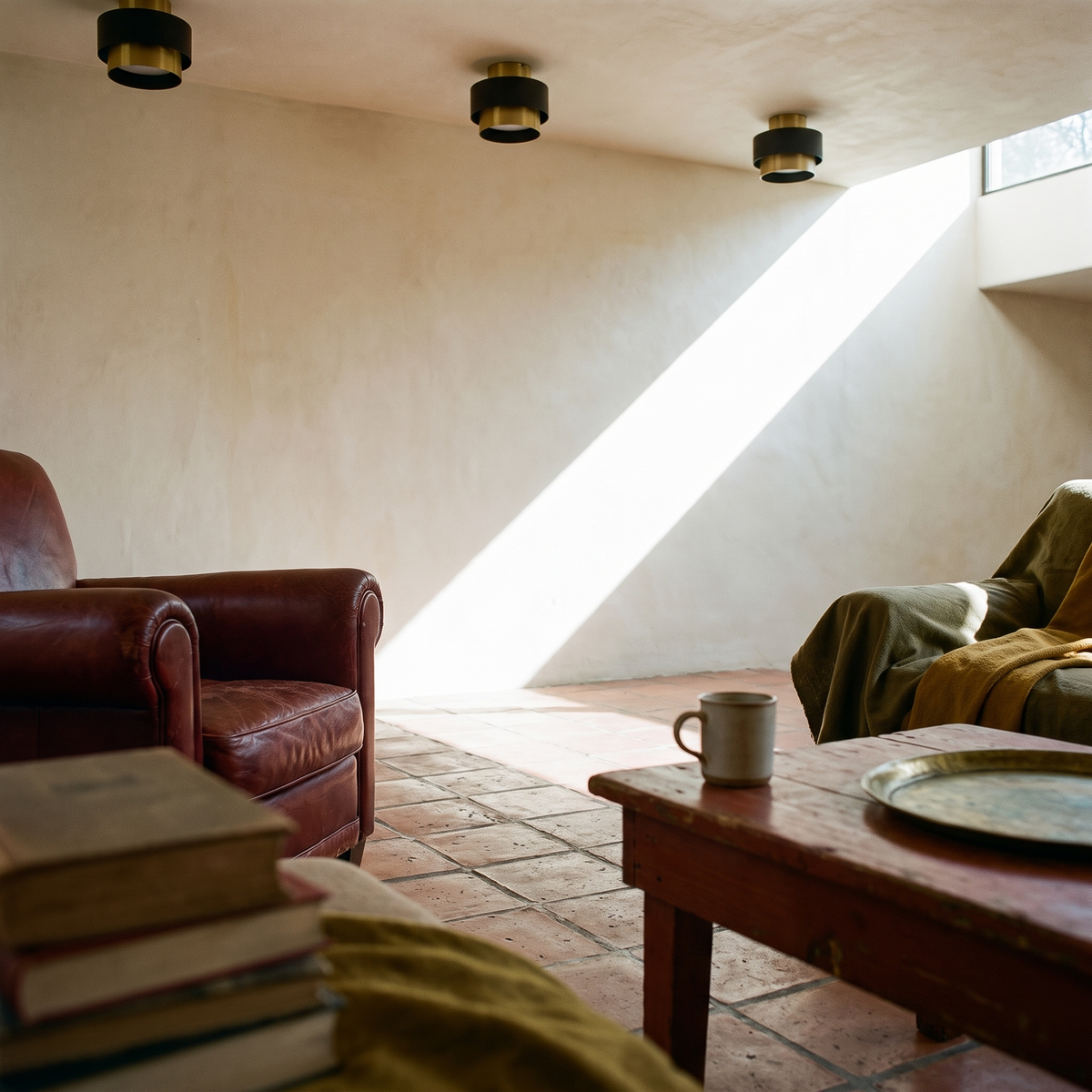 Nordic Surface Mounted LED Downlight detail view in a lived-in interior