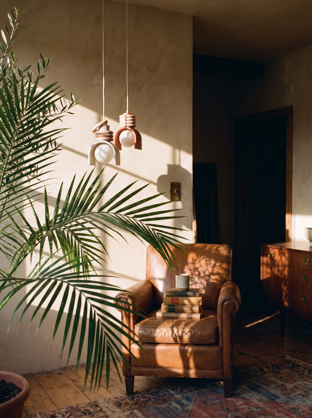 Wabi-Sabi Pendant Light in an older room