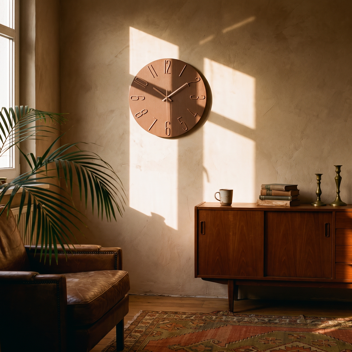 Noble Modern Wall Clock in a lived-in interior